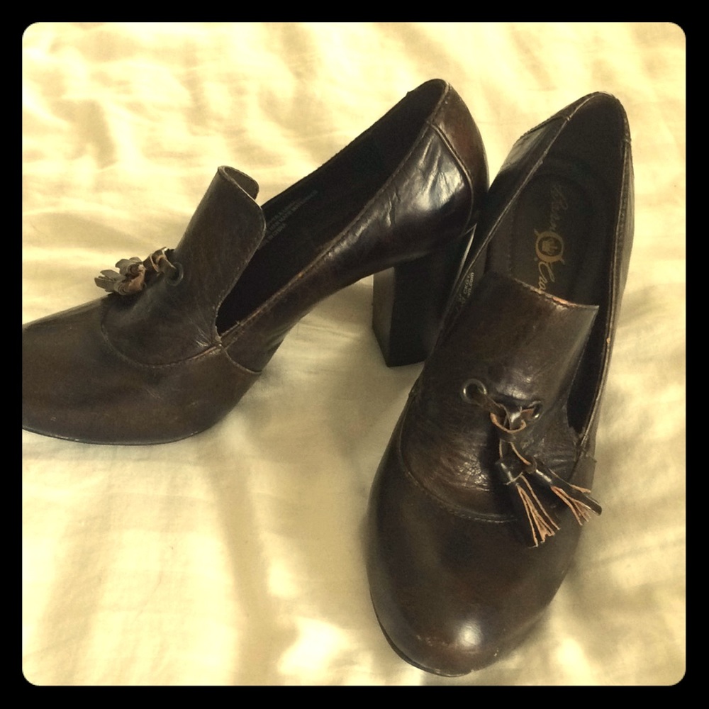 🍁Born Crown heeled tassel loafers